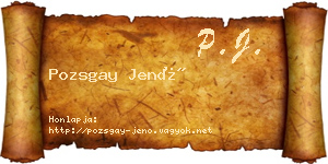 Pozsgay Jenő névjegykártya